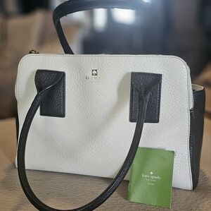 Kate Spade Black and White Shoulder Bag with Structured Design